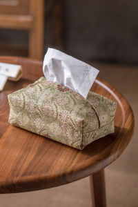 Chinese Style Embroidered Tissue Box Floral Patterned Cloth Art Living Room Tea Table Car Vintage Drawstring Paper Bag