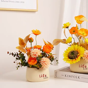 Fake flower simulation flower ornaments plastic simulation green plant potted plants office desktop decorations