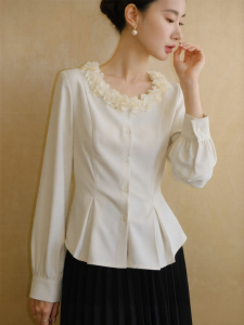 XXNING | Áo Sơ Mi Vintage Hoa Cổ Đẹp Phù Hợp Tạo Dáng Có Nếp