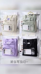 HOME+HOUND Stock no.ABC Student Tote Bag Waterproof Large Capacity Book Bag School Tutorial Bag Hand-Carrying Student Tote 32x36x15 cm