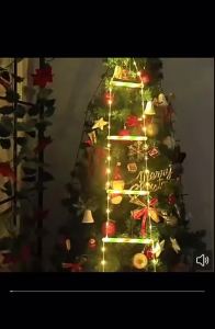 Santa Climbing Ladder LED Warm Fairy String Light Xmas Decor For Indoor Window Wall Christmas Tree Home Holiday Lighting