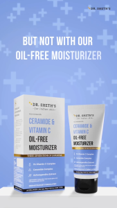 Dr. Sheths Ceramide & Vitamin C Oil - Free Moisturizer Lightweight Moisturizer to Hydrate & Brighten Skin With Vitamin C Ceramide & Ashwagandha | For Women & Men | 50g