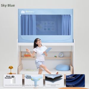 BENWU | Student Dormitory Bed Curtain Mosquito Net Combined Upper Lower Bunk Easy Install