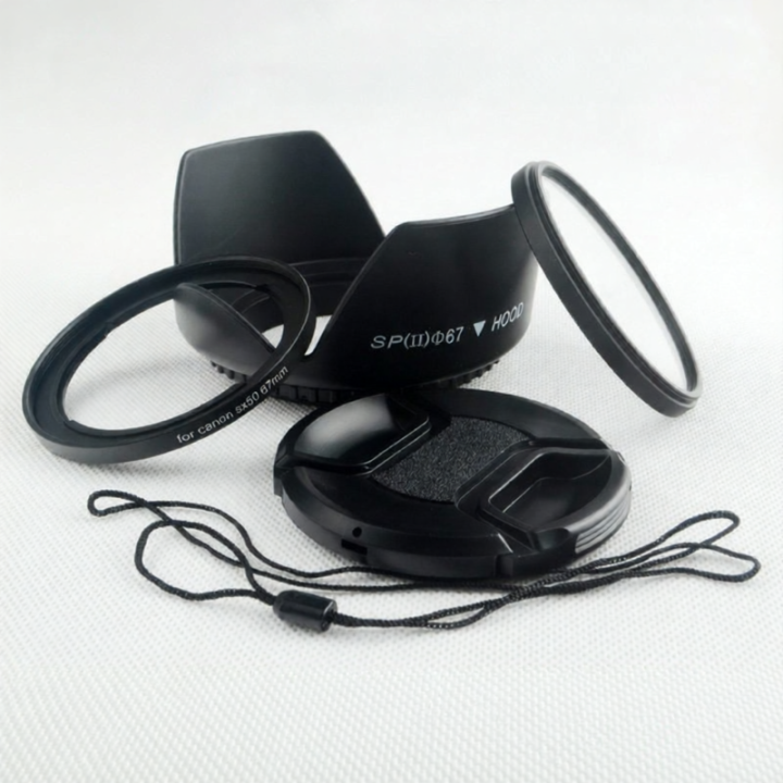 Universal UV Filter Lens Cap Lotus Petal Shade for Canon PowerShot SX40 SX50 SX540 SX520 SX530 SX30 HS Photography Accessories