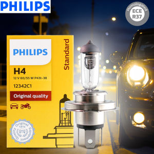 Philips | Philips Vision H4 12V 60/55W P43t Original Car Halogen Head Lamps 3200K Standard Replace Genuine High Low Beam 12342C1