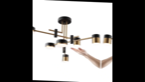 Nordic Chandelier Living Room Office Tricolor Dimmable Lamp Gold Black LED Luster Ceiling Light