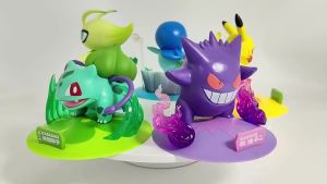 Bandai | 1/3/6PCS Pokémon Blind Box 10cm Q Version Pikachu Action Figure Gengar Figurine Collection Model Toys Halloween Christmas Gifts