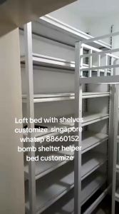 Loft bed customize with shelf /mattress customize /bomb shelter loft bed /helper loft bed