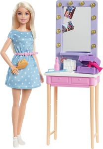 Barbie Big City Big Dreams Doll & Playset Blonde Malibu Doll with Dressing Room & Accessories GYG39