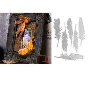 Harvest Squirrels Insect Feathers Cutting Dies Intricate Floral Ornamental Stems Die Cut For DIY Scrapbooking Card Craft Making
