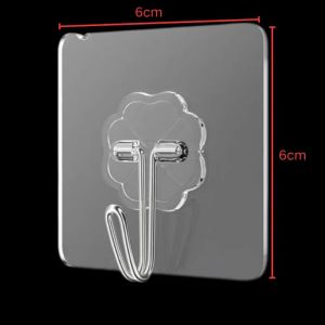 Multi-Purpose Transparent Hook Double-sided Adhesive Wall Hooks Waterproof Clothes Hats Towel Hooks Kitchen Bath Door Hooks