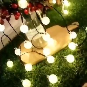 【Eid al Fitr】12 Meters solar christmas light outdoor Waterproof 100 LED 12M Christmas Crystal ball for Patio bulb Lights Flash Fairy Garden Party Camping Garland Lamp Porch Wedding Party Decoration lamp
