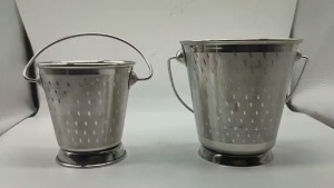 Stainless Steel Small Serving Bucket | Small Bucket for Serving | 200ml approximate (Size - 9cm and 11cm | Pack of 1 pc)