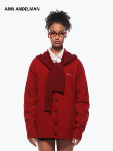 ANN ANDELMAN | Red Knit Cardigan