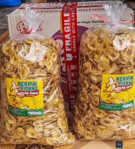 Keripik Pisang Kepok Koin Rasa Tawar 5kg Free Packing Carton Box Bubble Wrap 2 Lapis & Fragile