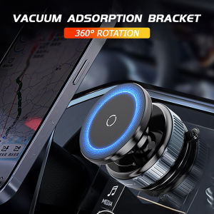 Magnetic Wireless Car Phone Holder with Suction Cup – 360° Rotating Foldable Dashboard Mount with Fast Charging⚡PH deliveryIn stock⚡