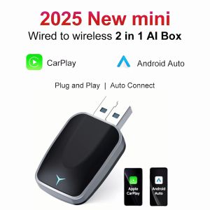 2025 NEW 2 In 1 Wireless Carplay AI Box Android Auto Plug And Play Applicable To Convert Original Car Wired Carplay To Wireless