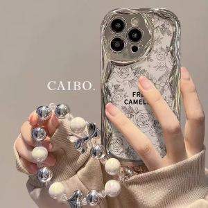 Floral Line Bracelet Silver Plated Oppo K11X K10 New Findx6 Water Dipped K9pro Womens Style FindX7 Cute Creative Phone Case