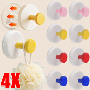 4pcs Colorful Wall Hooks / Strong Suction Cup Hook / Waterproof Heavy Duty Hanging Hook / Movable Vacuum Suction Cup Storage Hanger