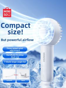 Miniso | Portable Silent Mini Fan With Long Battery Life For Desk And Room Use
