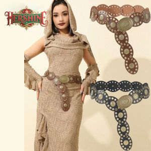 HERSHINE 1-piece womens retro oval patchwork belt bohemian and western cowboy style accessoryspring,summer,Christmas.
