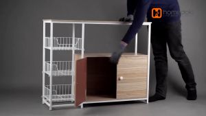 PANDH Multi-purpose  Kitchen Rack Wooden kitchen storage rack  Kitchen Rack Organizer for Microwave Condiment
