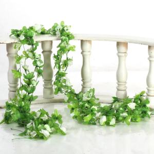 23 mét Hoa Hồng Dây Hoa Nhân Tạo Hoa Lụa Hoa Hồng Dây Giả Vòng Hoa Cho Tiệc Cưới Sinh Nhật Nhà Trang Trí Sân Vườn-FELLA