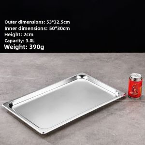 Thickened Stainless Steel Rectangular Tray for Self-Service Buffet Food Serving Fast Food Container with Lid Numbered Tray Box