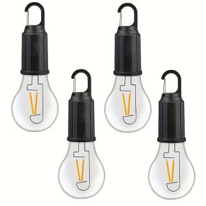 Solar Camping Light Rechargeable LED Lantern Bulbs Filament Tent Lights 3 Modes Waterproof Emergency Lamp for Hiking Fishing