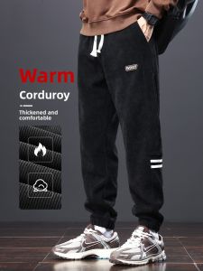 ROMON | Romon Mens Corduroy Sports Casual Pants Winter Style Loose Fit Long Trousers Trendy Brand Youthful Vitality Style Non-ironed