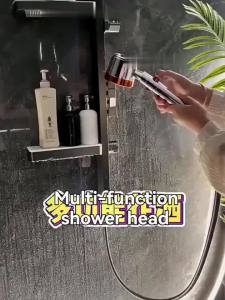 5 Spray ABS Portable Shower Head High Pressure Large Flow Spa Filtered Shower Heads with Stop Button Universal Bathroom Nozzle