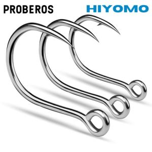 PROBEROS 20pcs Casting Lure Hook Single Fishing Hooks 1# 2# 4# 6# 1/0# 2/0# 3/0# High Carbon Steel Single Hooks for Lure Barbed Sharp Fishhooks Saltwater Fishing Accessories KSJ52