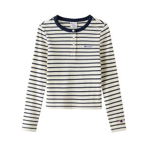 Champion | Button Collar Long Sleeve Slim Fit Tee Vintage Urban