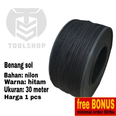Benang Nilon Hitam 30 Meter Benang Sol Benang Kerajinan