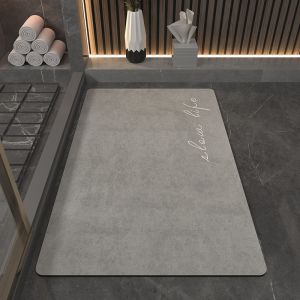 New Chinese Style Bathroom Mat Strong Absorbency Silicon Dendroid Pad Bathroom Entrance Door Mat Anti-Slip Household Quick Dry Resistant Dirt