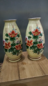 Cặp bình hoa kutani hoa mẫu đơn xinh xỉu gốm Nhật❤️❤️❤️