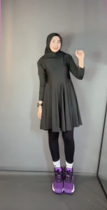 Manset Rok Inner Olahraga Lengan Panjang Wanita Daleman Hijab Muslimah