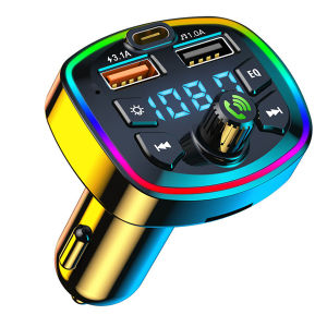 Bluetooth 5.0 FM Transmitter Receiver Car Charger Dual USB Car MP3 Player Adapter Auto Stereo Radio Handsfree Wireless Car Kits