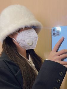 หมวกบัลเลอร์สไตล์ญี่ปุ่นย้อนยุคแบบคลาสสิกสำหรับผู้หญิงในฤดูใบไม้ร่วงและฤดูหนาว หมวกบัลเลอร์แบบมีขนกระต่ายปิดใบหน้า หมวกบัลเลอร์แบบมีสายรัดขนาดใหญ่สำหรับผู้หญิง