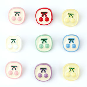 Adorable Cherry Metal Button for Childrens Clothes Girls Open Cardigan Decoration Vintage Style DIY Sewing Accessories