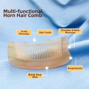 Natural Buffalo Horn Comb Anti-Static Hair Care Massage Scalp Ladies Special Use Non-Damaging Hair Brush Family Personal Care Tool
