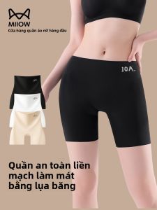 Miiow | Cat Woman Summer Thin Ice Silk Safety Pants Womens Underwear High Waist Short Shorts Nylon Spandex Briefs Two-In-One