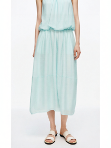 Elastic Waist Cocoon Style Loose Midi Skirt