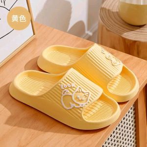 Elyna Womens Casual Slippers Flat Sandals Indoor/Outdoor with Cat Design in Black Yellow Pink Blue Green