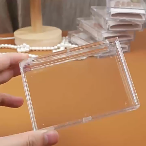 1PC Trading Card Case Clear Card Storage Organizer Badge Commemorative Coin Storage Box Nail Dustproof Display Box with Lid