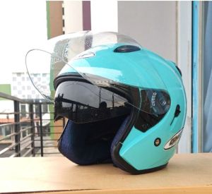 HELM HALF FACE DOUBLE VISOR GMT HELM PRIA WANITA HELM SNI HELM ORIGINAL HELM MURAH HELM CEWEK COWOK