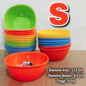12 Pcs Mangkuk / Mangkok Plastik Warna Aneka Ukuran