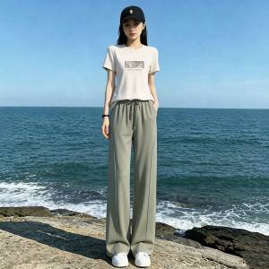 LIANGYILAILIN | Fashionable Youthful Printed Short Sleeve Wide Leg Pants 2pc Set