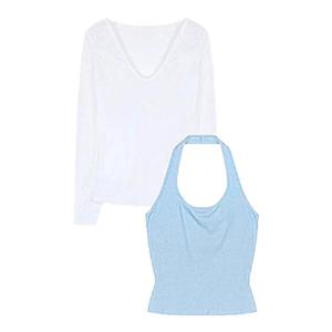 BINKAFENNY | White Summer Three-Piece Set Dopaamine Clothing Womens Sleeveless Vest Plaid Skirt Sunscreen Cover Up Fashionable Outfit