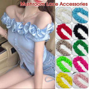 Pre-Cut 1 Yards Pleated Chiffon Lace Trim 10cm Width Ruffled Lace Fabric Applique Trim Edge For DIY Sewing Dress Clothes Cuff
